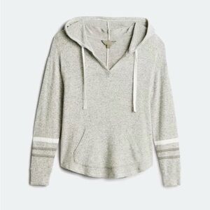 41 Hawthorn Heather Gray Hoodie with White Stripes